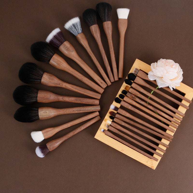 H Set Brush Vintage Soft Black Walnut Makeup Brush