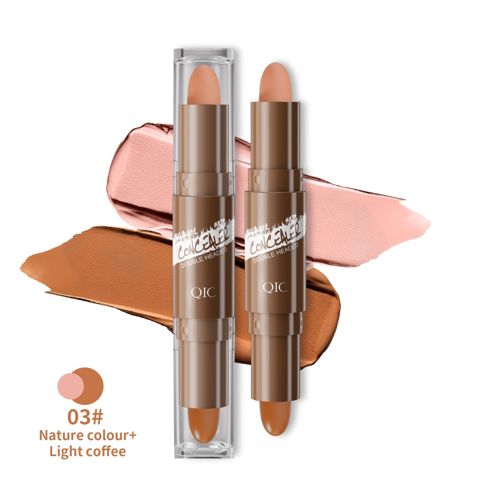 Double-headed Contour Stick Modified To Brighten Facial Shadow Highlights