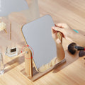 Wooden Folding Desktop Makeup Mirror