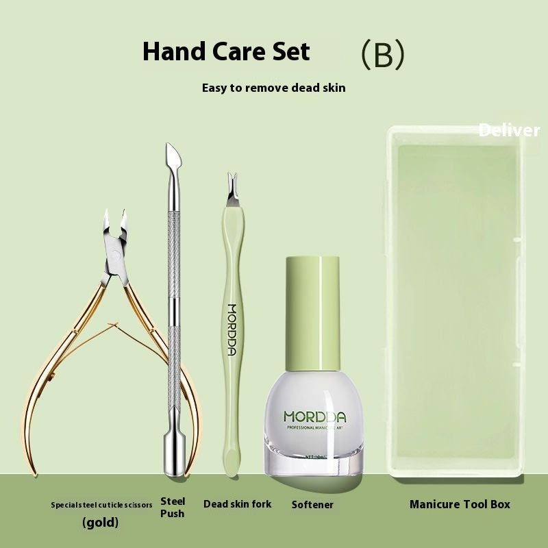 Nail Care Full Set Cuticle Nipper Steel Push Rub Polishing