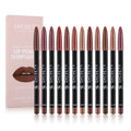 12 Color Matte Lipstick Lip Liner Suit