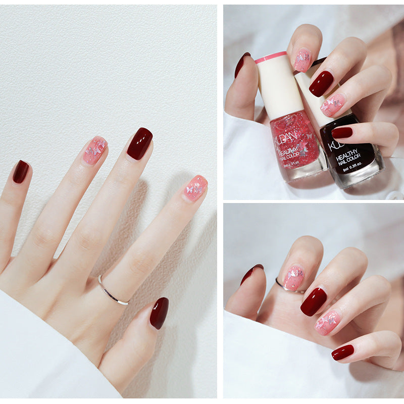Iridescent Brightening Fine-shimmering No-bake Peel-off-free Clear Nail Polish