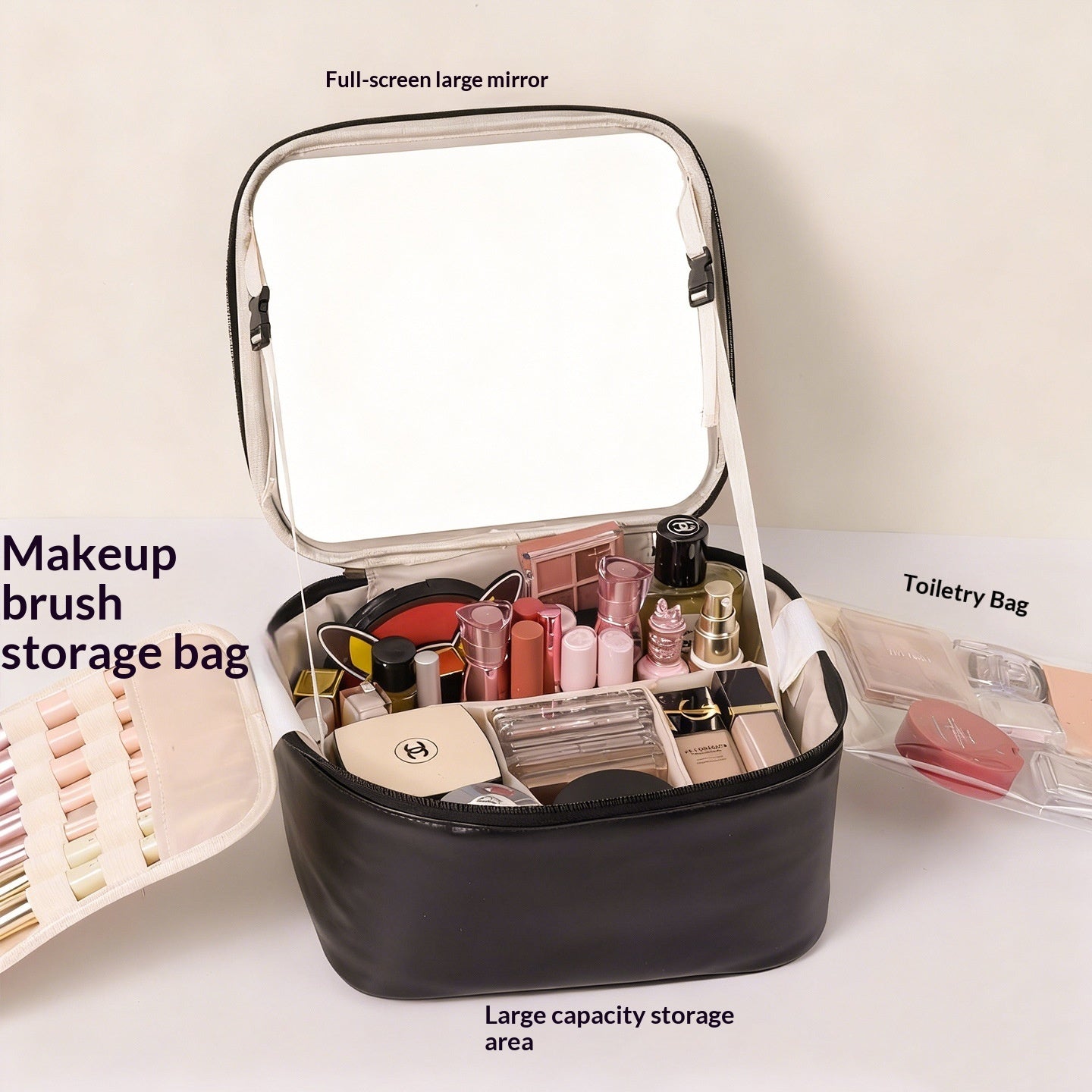 Multi-functional High-capacity Portable Travel Makeup Bag