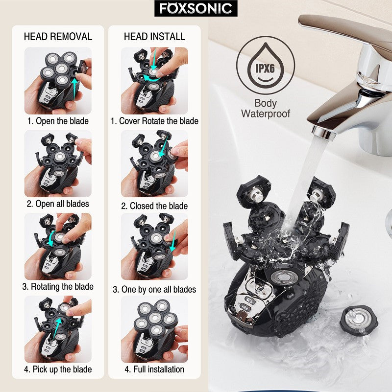 6 in 1 Multifunctional Rechargeable Electric Shaver