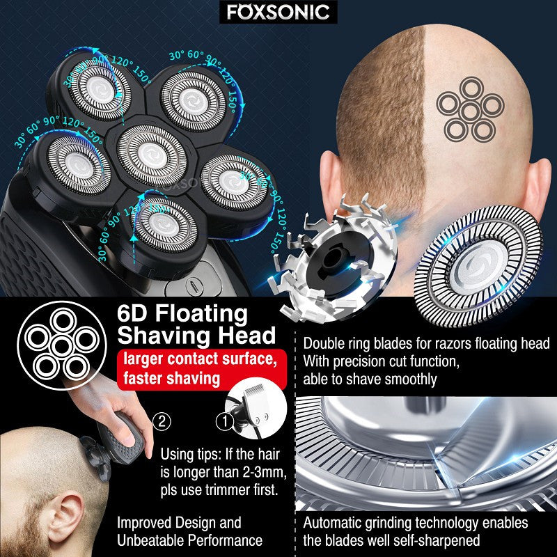 6 in 1 Multifunctional Rechargeable Electric Shaver