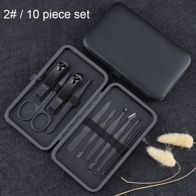 Black Stainless Steel Nail Clipper Tool Set