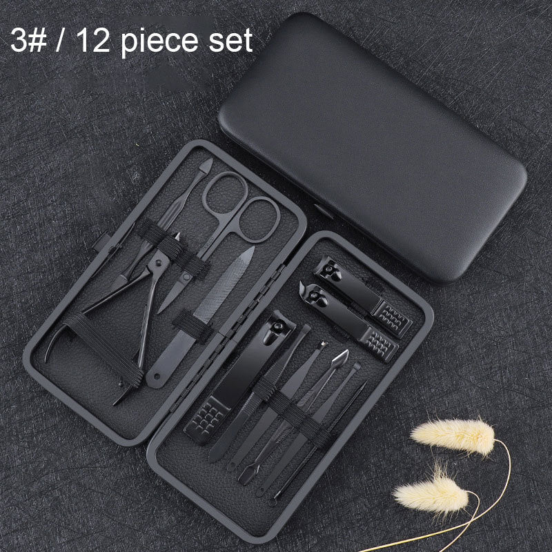 Black Stainless Steel Nail Clipper Tool Set