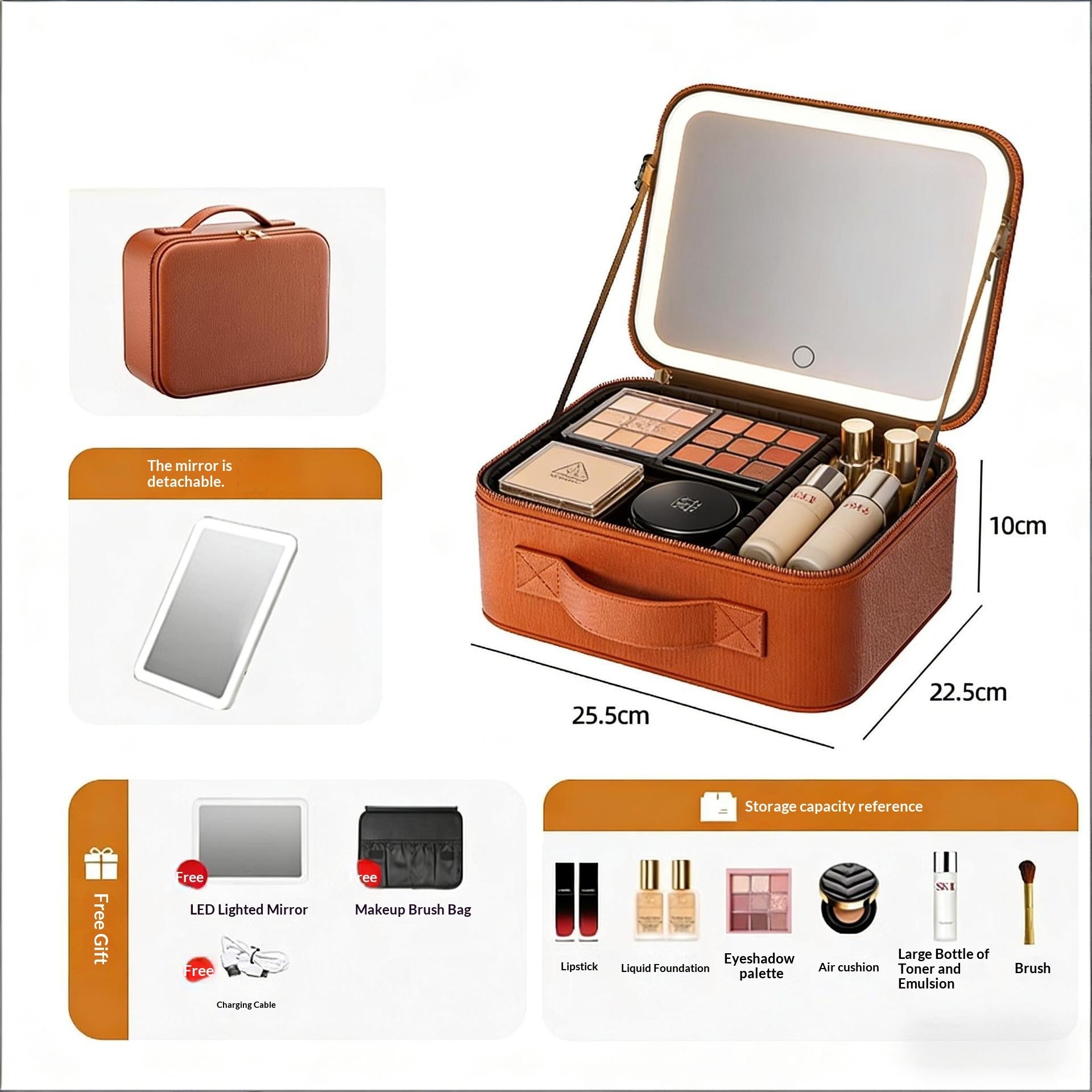 Multi-functional High-capacity Portable Travel Makeup Bag