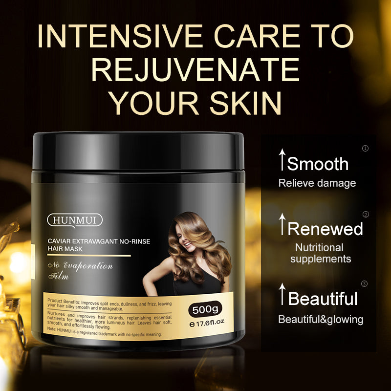 HUNMUI Caviar Luxury Moisturizing No-Rinse Hair Mask 500g
