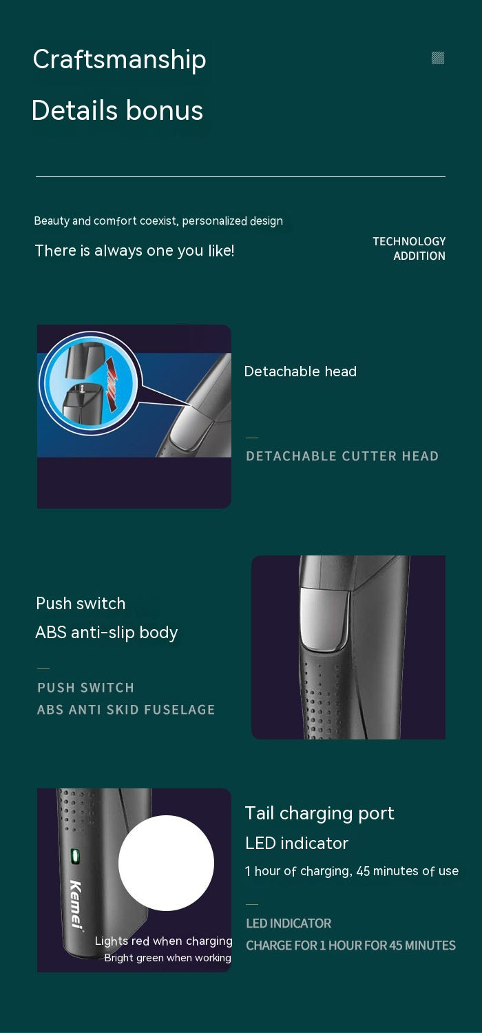 Electric Hair Clipper-5029 Fully Washable Pogonotomy Nose Carving All-in-one Household Haircut Suit
