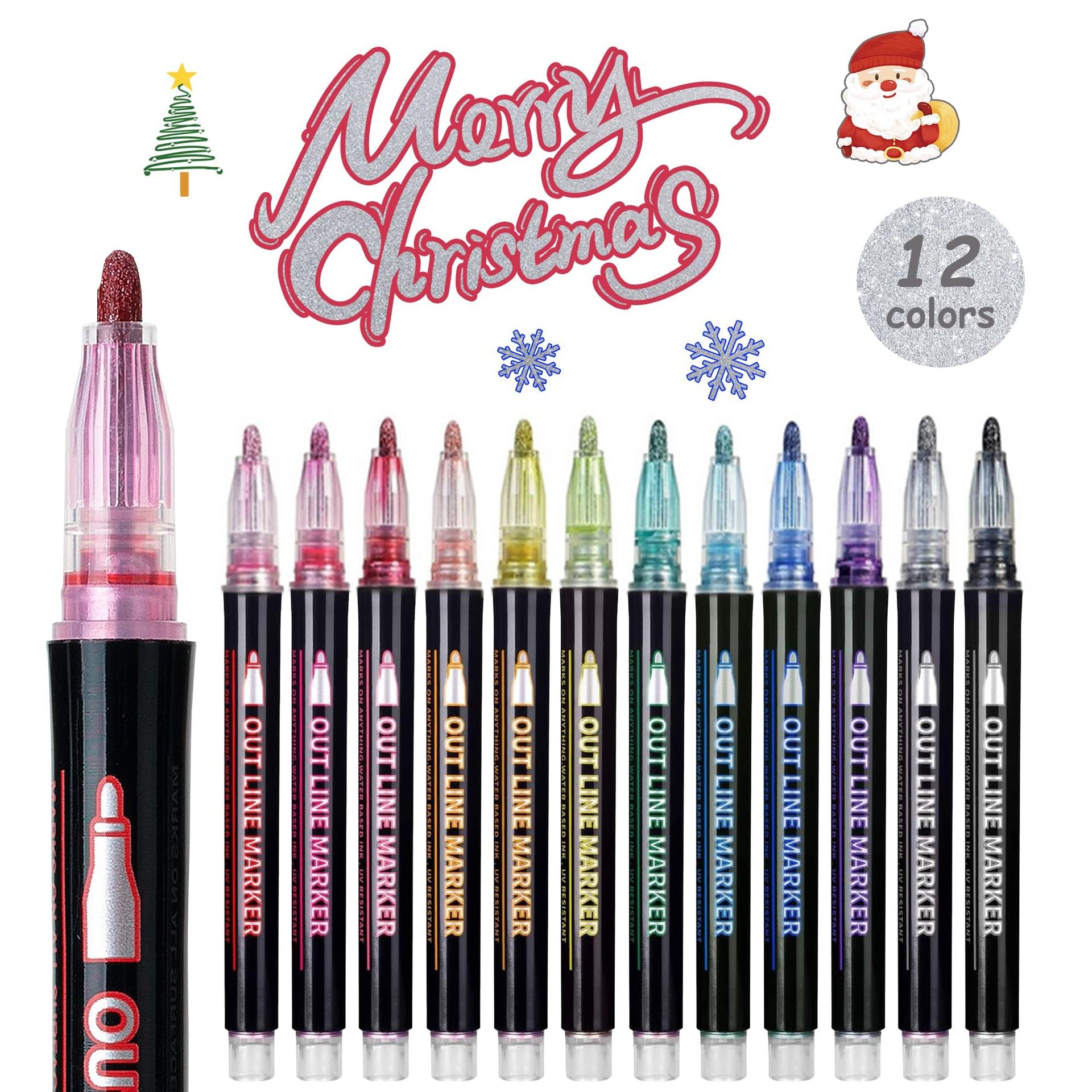 Fluorescent Double Line Contour Pen