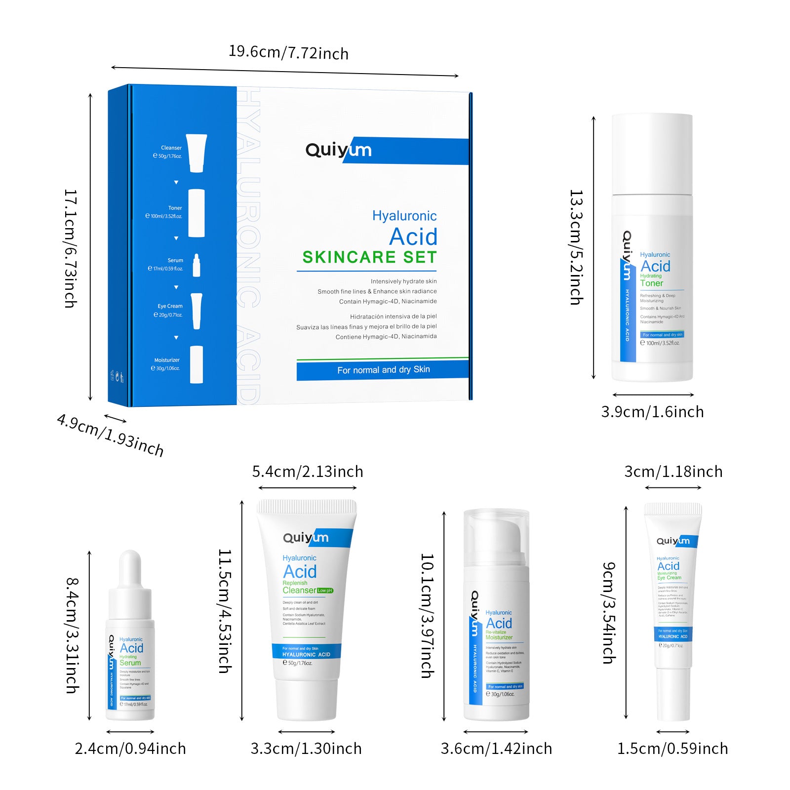 Hyaluronic Acid Skin Care Set 5-piece Set