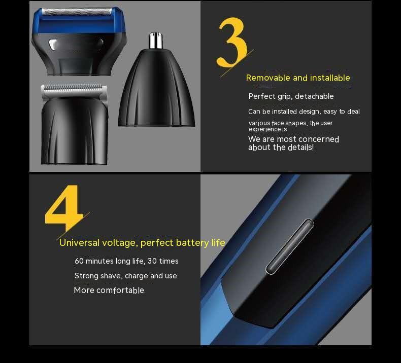 Men's Electric Three-in-one Multifunctional Shaver