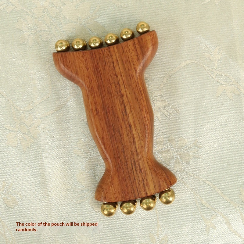 Arrival Green Sandalwood Sheep Horn Facial Massager Beauty Tool With 14 Massage Beads