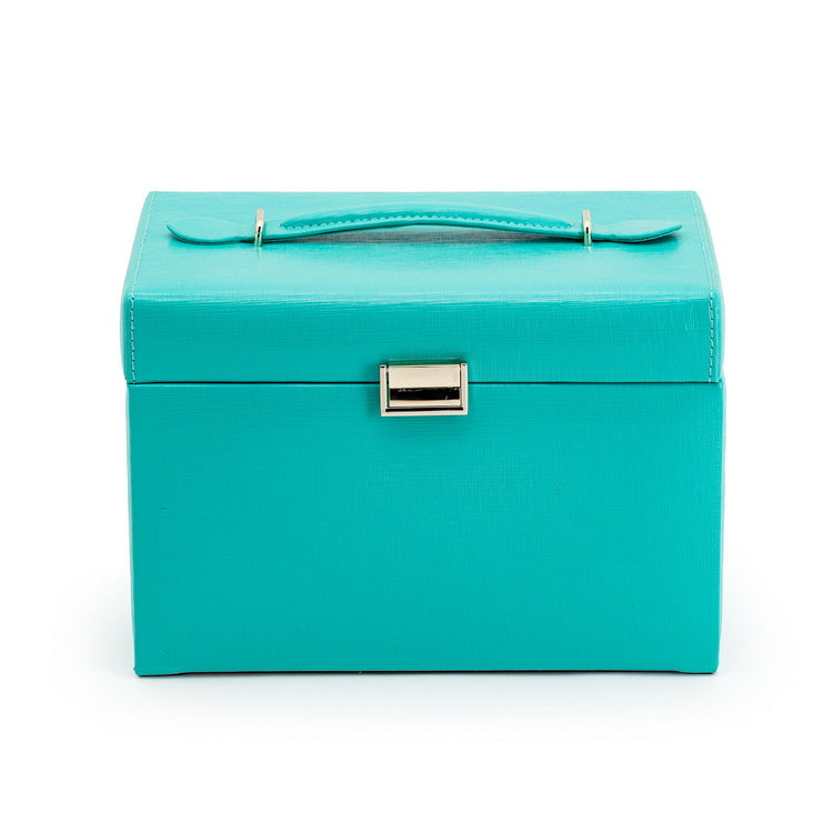 PU Leather Bracelet Necklace Makeup Mirror Display Box Portable