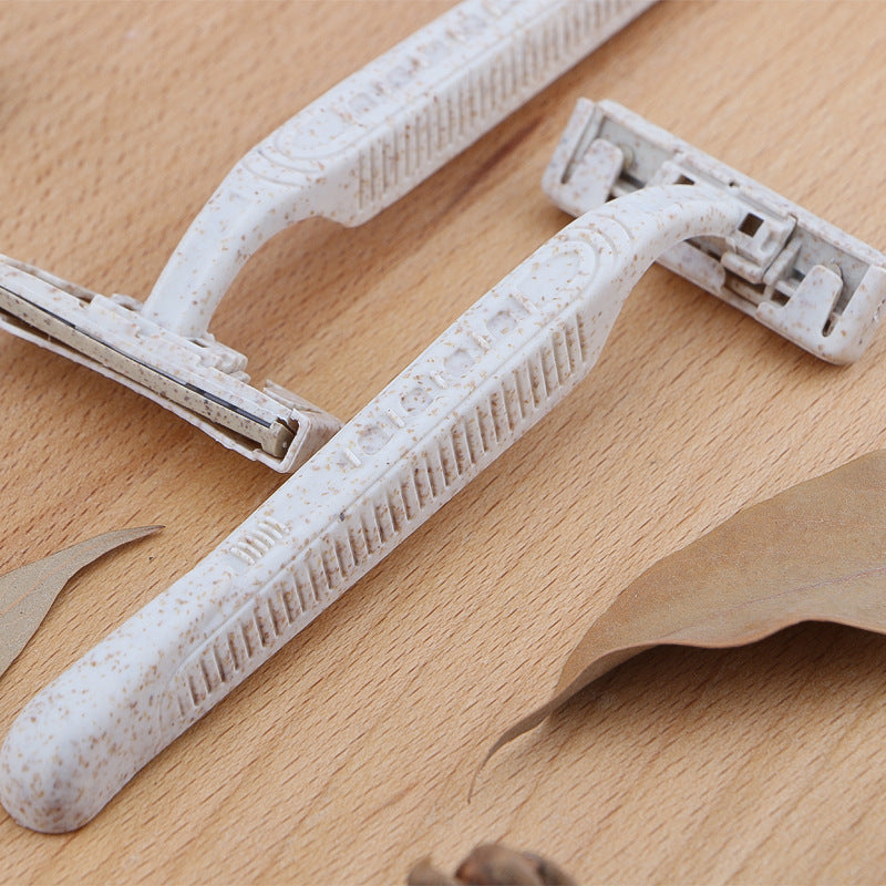 Wheat Straw Biodegradable Material Two-layer Blade Razor