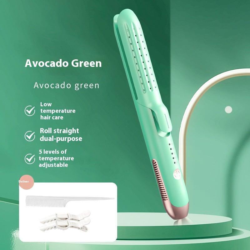 Hair Curler And Straightener Dual-use Hair Straightener Straight White Wind Plastic Curly Hair