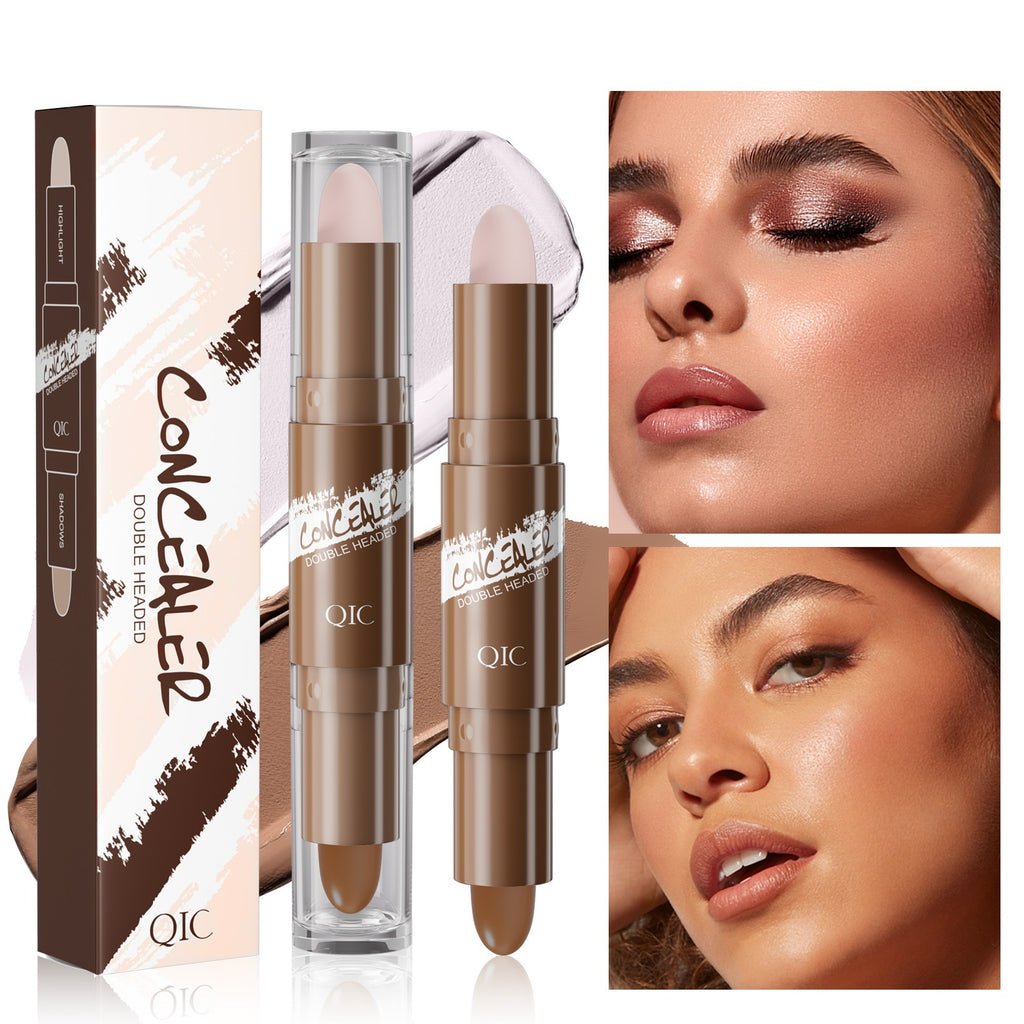 Double-headed Contour Stick Modified To Brighten Facial Shadow Highlights