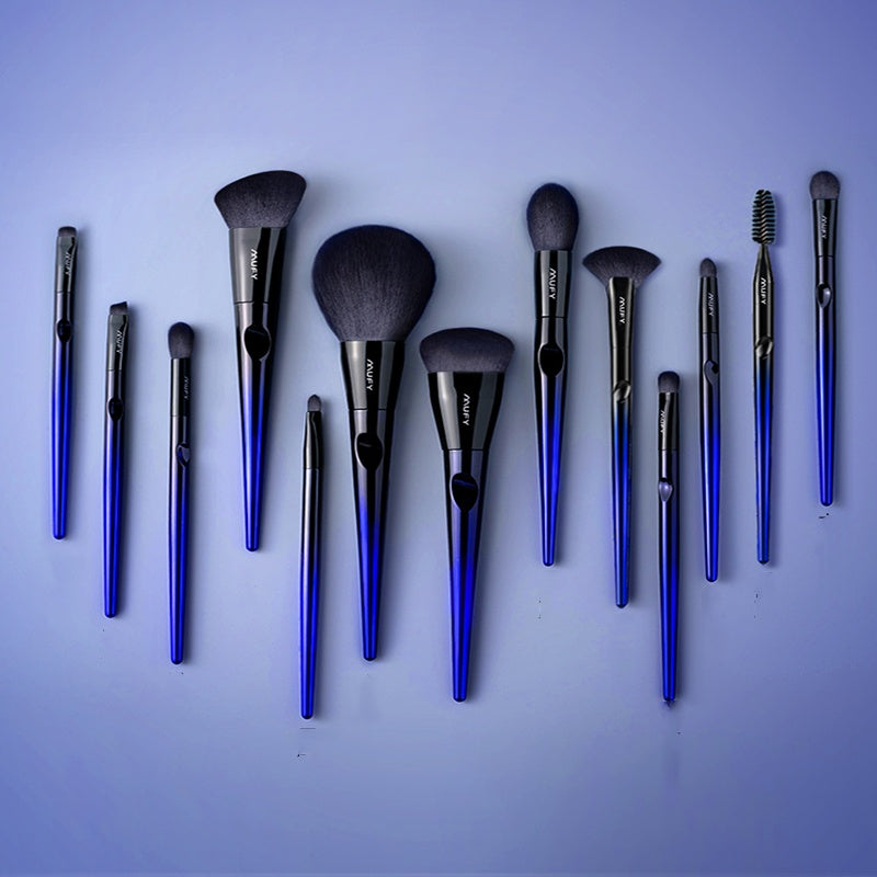 Blue Enchantress 13 Makeup Brush Set Soft Hair Professional Makeup
