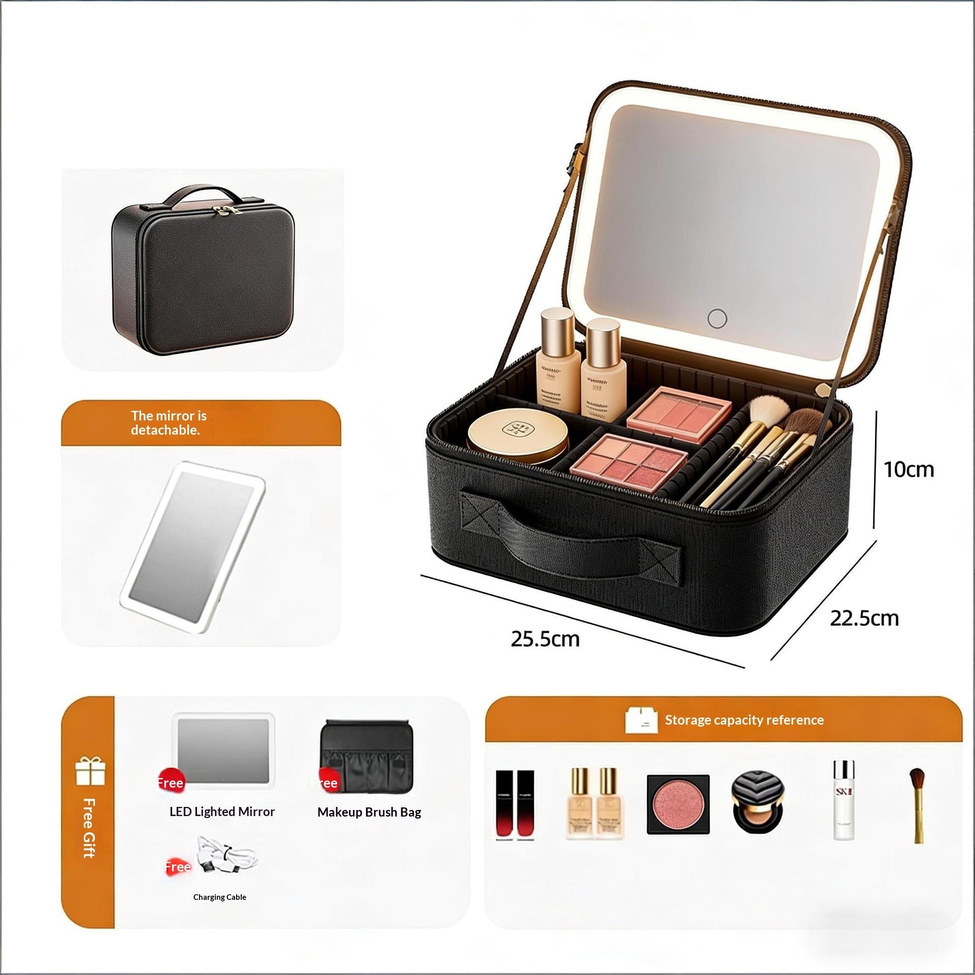 Multi-functional High-capacity Portable Travel Makeup Bag