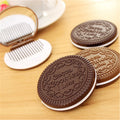 Sandwich biscuit folding round makeup mirror
