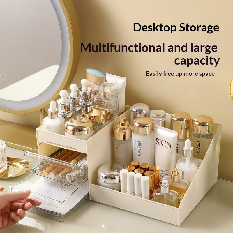 Dust-Proof Desktop Dresser Cosmetics & Lipstick Organizer European-Style Makeup Box