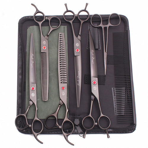 8-inch Pet Fishbone Thinning Scissors Facial Beautifiers Set Kit