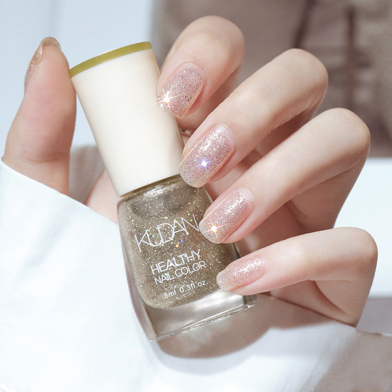 Iridescent Brightening Fine-shimmering No-bake Peel-off-free Clear Nail Polish