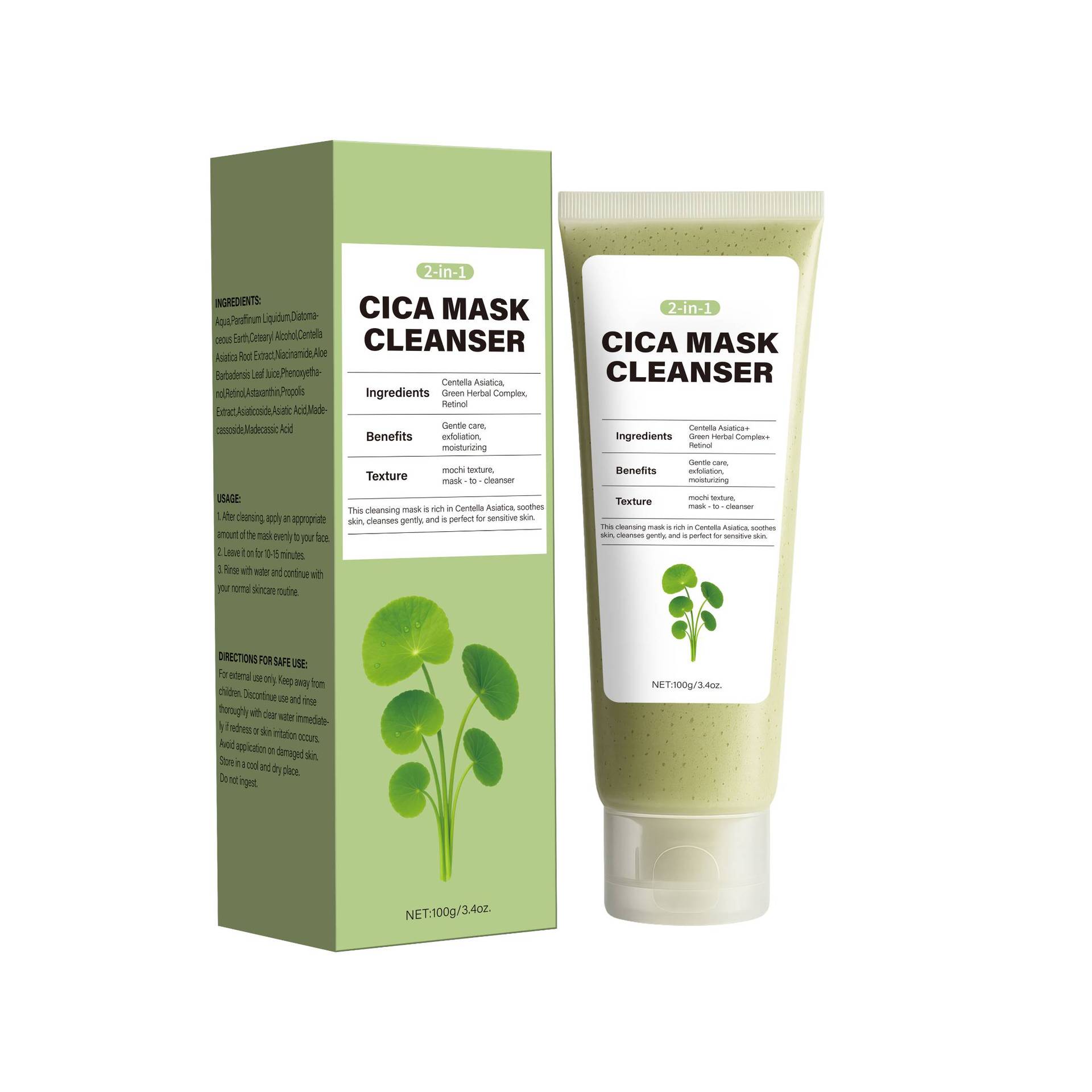 Centella Asiatica Cleaning MASK CICA MASK CLEANSER Neutral Packaging