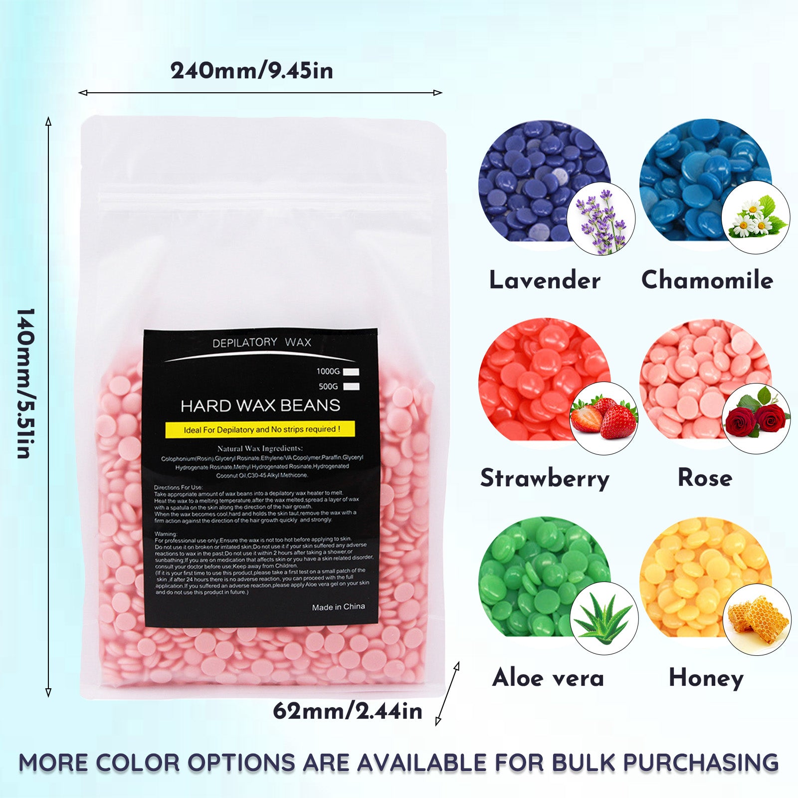 Hard Wax Beads, 1 Lb, Sensitive Skin, For Face, Body, Legs, Brazilian Bikini Wax, Pearl Beads For Wax Warmers