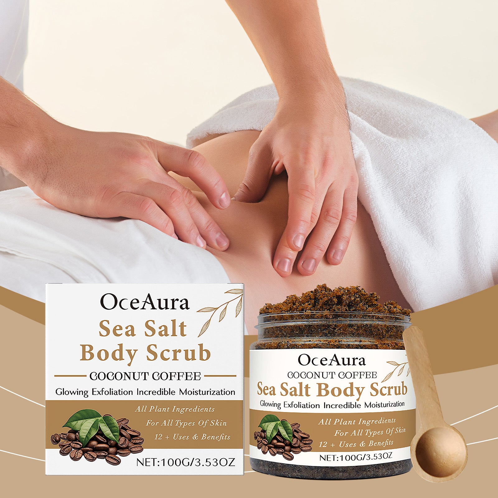 Coconut Coffee Body Scrub Cream Mild Exfoliating Dead Skin Moisturizing
