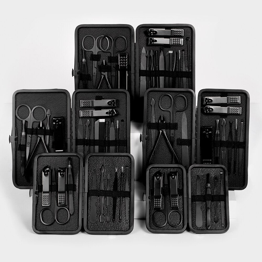 Black Stainless Steel Nail Clipper Tool Set