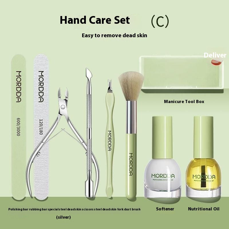 Nail Care Full Set Cuticle Nipper Steel Push Rub Polishing