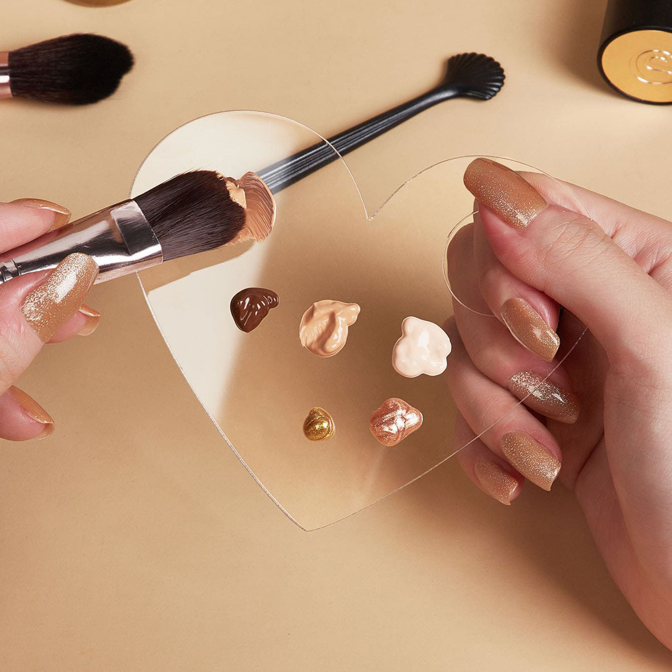 Acrylic Nail Artn Makeup Palette Eye Shadow Stick Gel Foundation Cream Eye Shadow Stick Nail Art Cosmetic Manicure Toolsable Makeup Blending Tool For Travel Daily