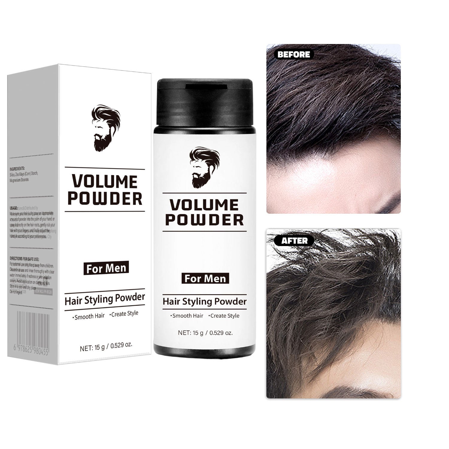 Male Creative Portable Hair Plumper Powder