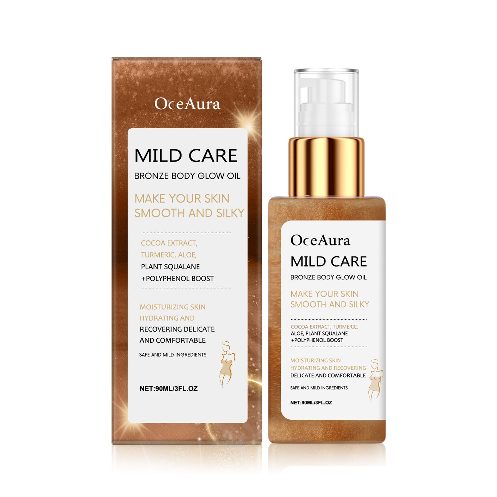 Bronze Waterproof And Moisturizing Massage Body Flash Oil
