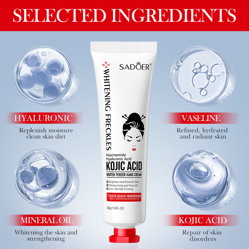 Kojic Acid Beautiful White Skin Rejuvenation Hand Cream Beautiful Autumn And Winter Moisturizing
