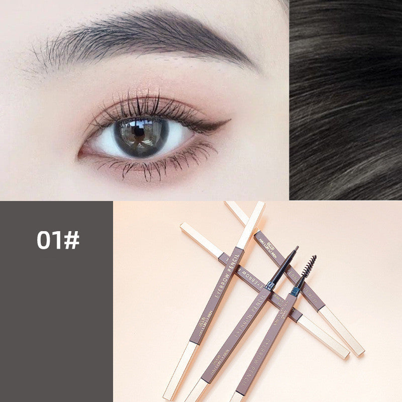 Super Fine Double Head Eyebrow Pencil Automatic Rotation Sketch Waterproof And Non Smudging