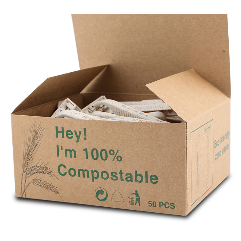 Wheat Straw Biodegradable Material Two-layer Blade Razor