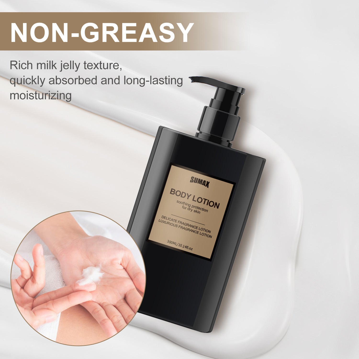 English Packaging Black Bottle Fragrance Body Lotion