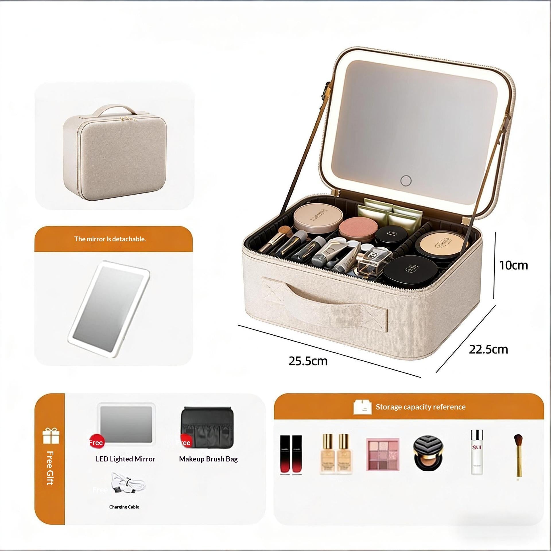 Multi-functional High-capacity Portable Travel Makeup Bag