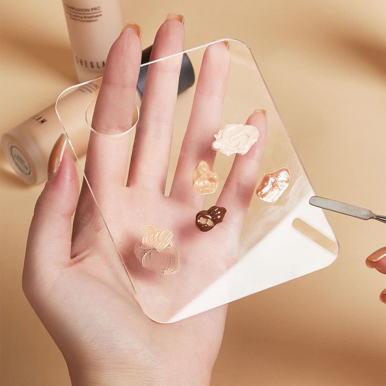 Acrylic Nail Artn Makeup Palette Eye Shadow Stick Gel Foundation Cream Eye Shadow Stick Nail Art Cosmetic Manicure Toolsable Makeup Blending Tool For Travel Daily