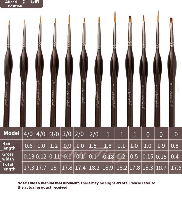 Painting Triangle Pole Double Color Nylon Hair Hook Line Pen Watercolor Brush Professional Art Supplies