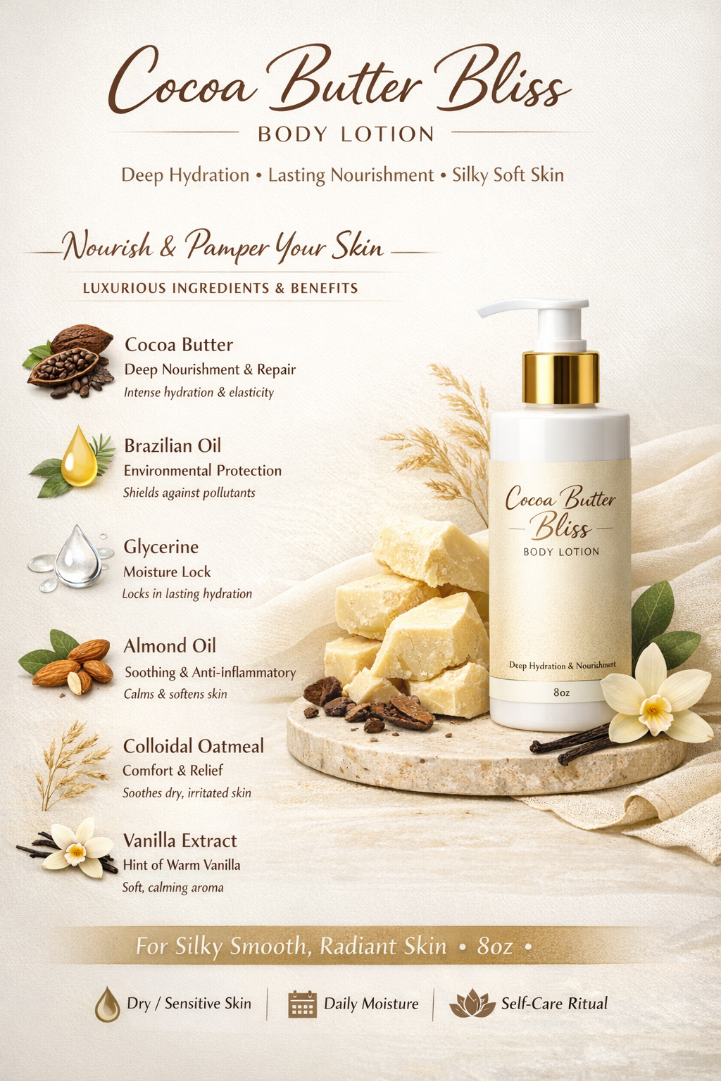 Cocoa Butter Bliss Body Lotion 8oz-3