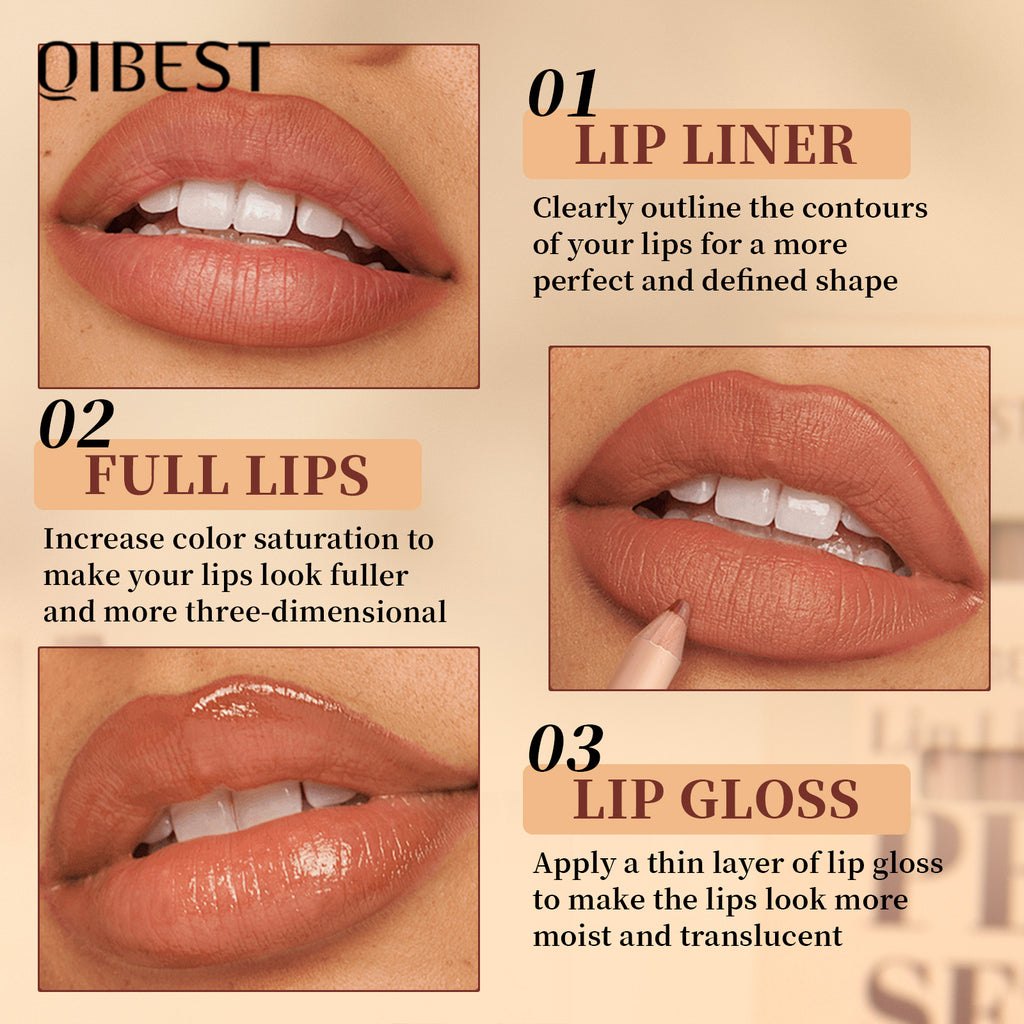 12-color Log Matte Lipstick Lip Liner Suit