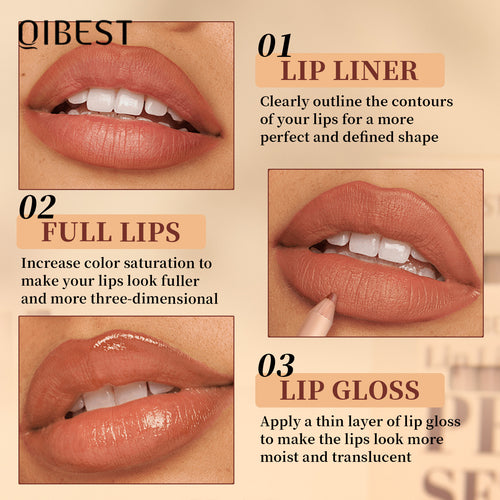 12-color Log Matte Lipstick Lip Liner Suit