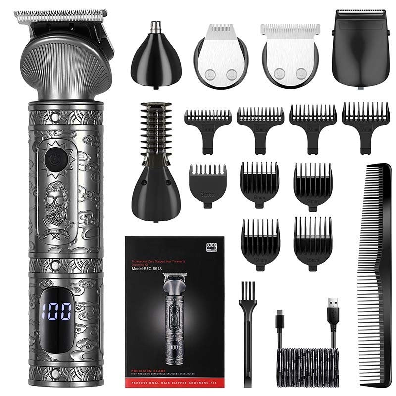 Multifunctional Electric Clipper Hair Clipper Retro Carved Oil Head Electric Clipper