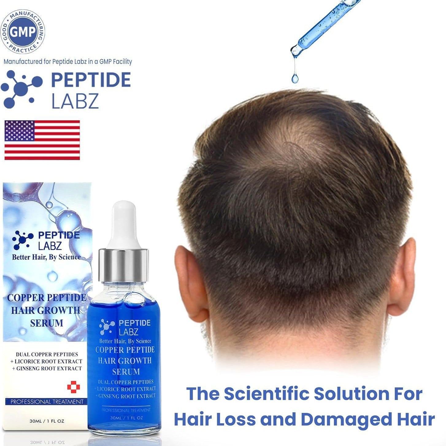 Copper Peptide Hair Care Serum Improves Scalp Nourishment