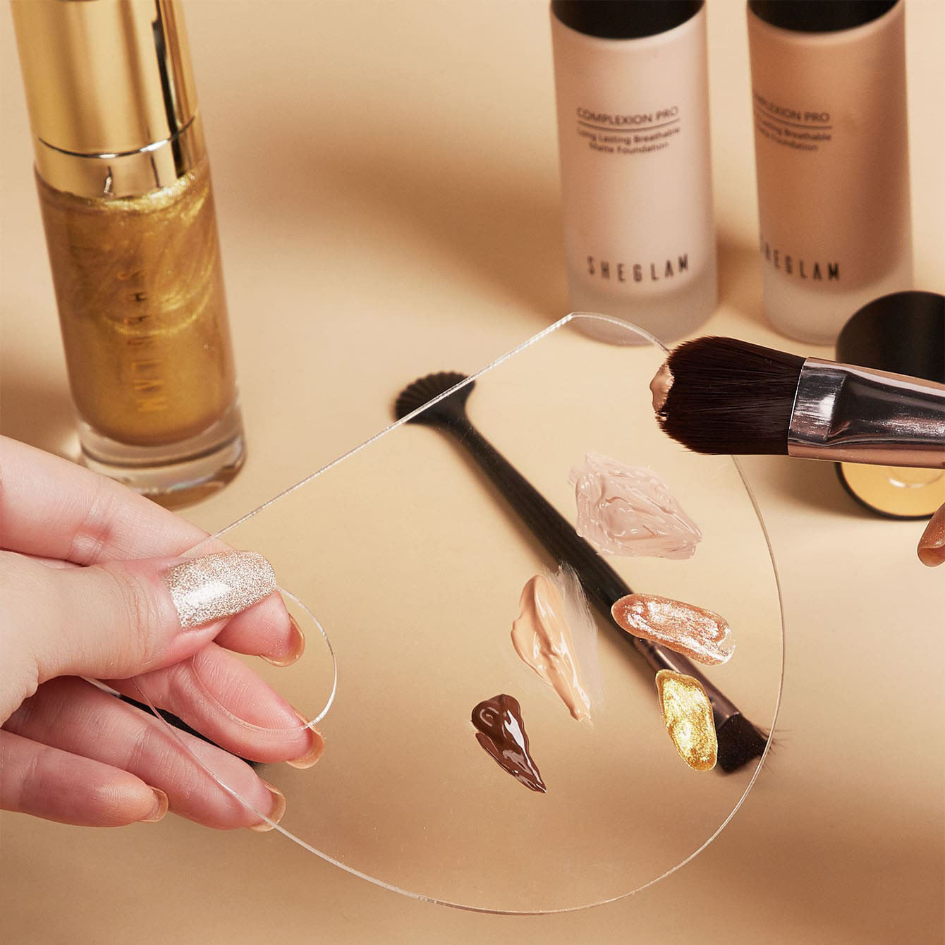 Acrylic Nail Artn Makeup Palette Eye Shadow Stick Gel Foundation Cream Eye Shadow Stick Nail Art Cosmetic Manicure Toolsable Makeup Blending Tool For Travel Daily